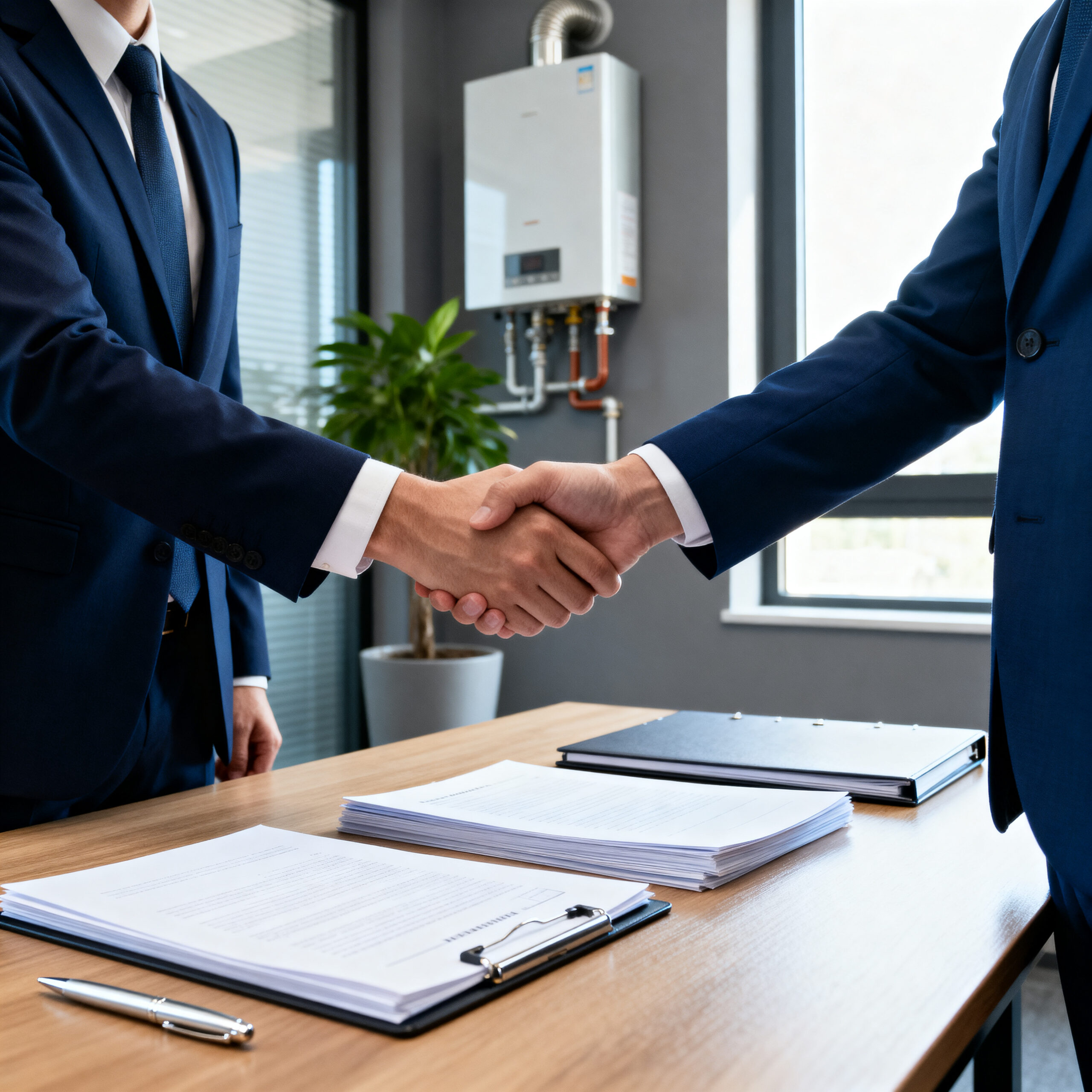 Заключить договор теплоснабжения и горячего водоснабжения